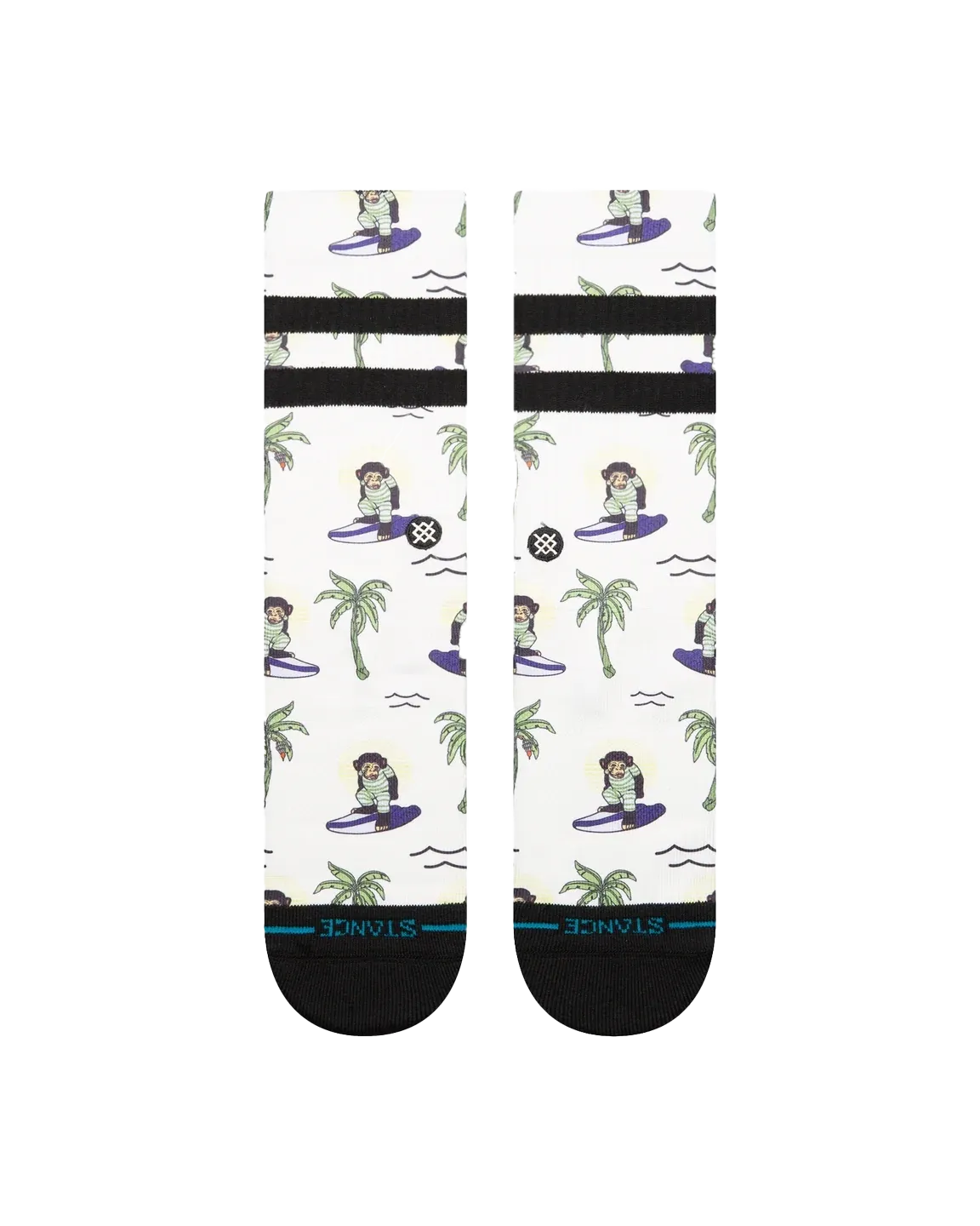 Surfin Monkey Crew Socks in White