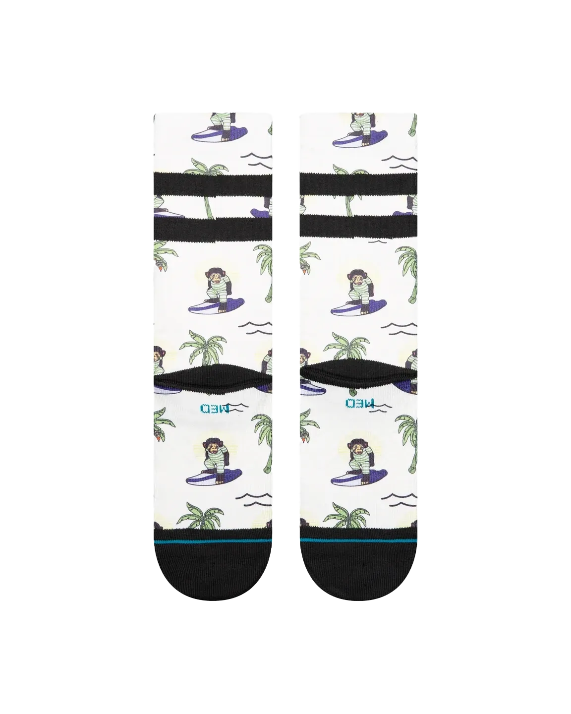 Surfin Monkey Crew Socks in White