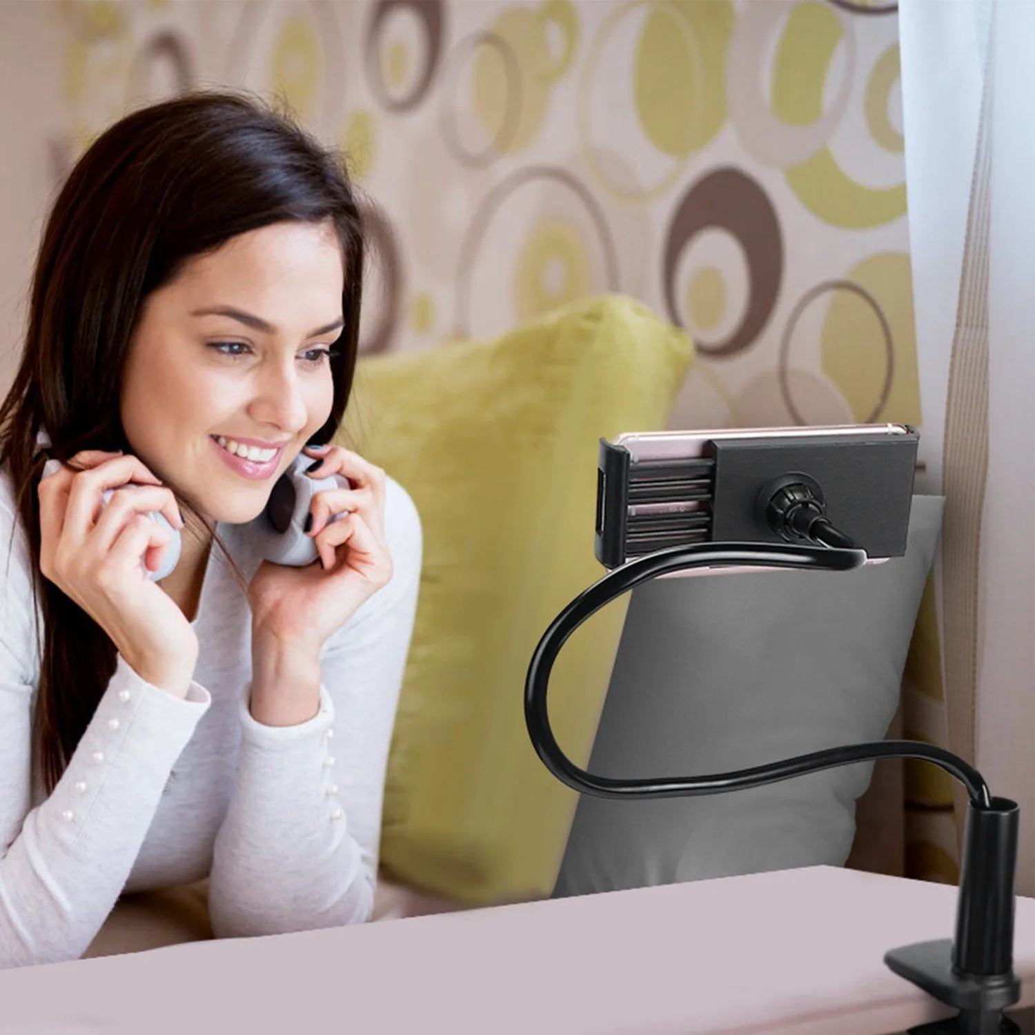 Tablet Gooseneck Stand Bracket with 360¬∞ Rotatable Clip