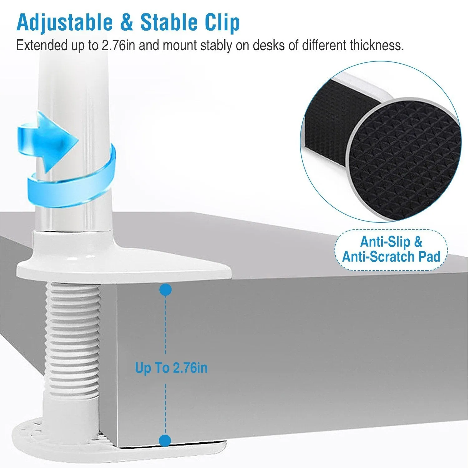 Tablet Gooseneck Stand Bracket with 360¬∞ Rotatable Clip