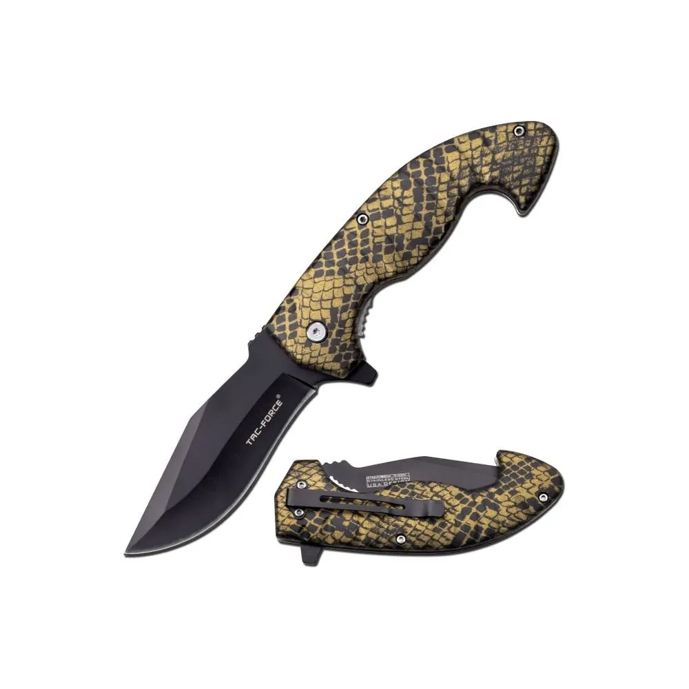 Tac-Force TF-1043CA Spring Assisted Knife 3.75" Snake Skin
