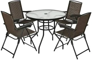 Tangkula 5PCS Bistro Patio Furniture Set