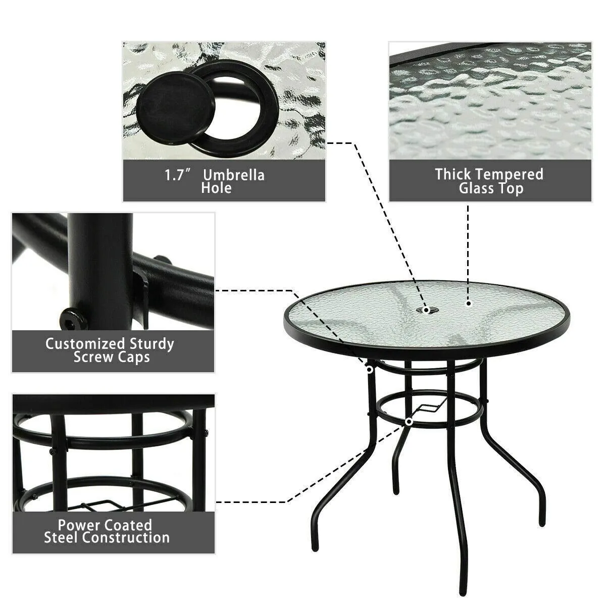 Tangkula 5PCS Bistro Patio Furniture Set