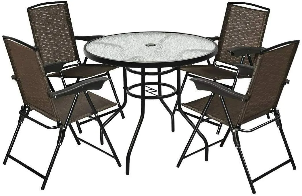 Tangkula 5PCS Bistro Patio Furniture Set