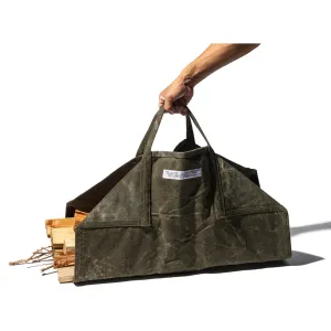 TENT FABRIC FIREWOOD CARRIER - GREEN