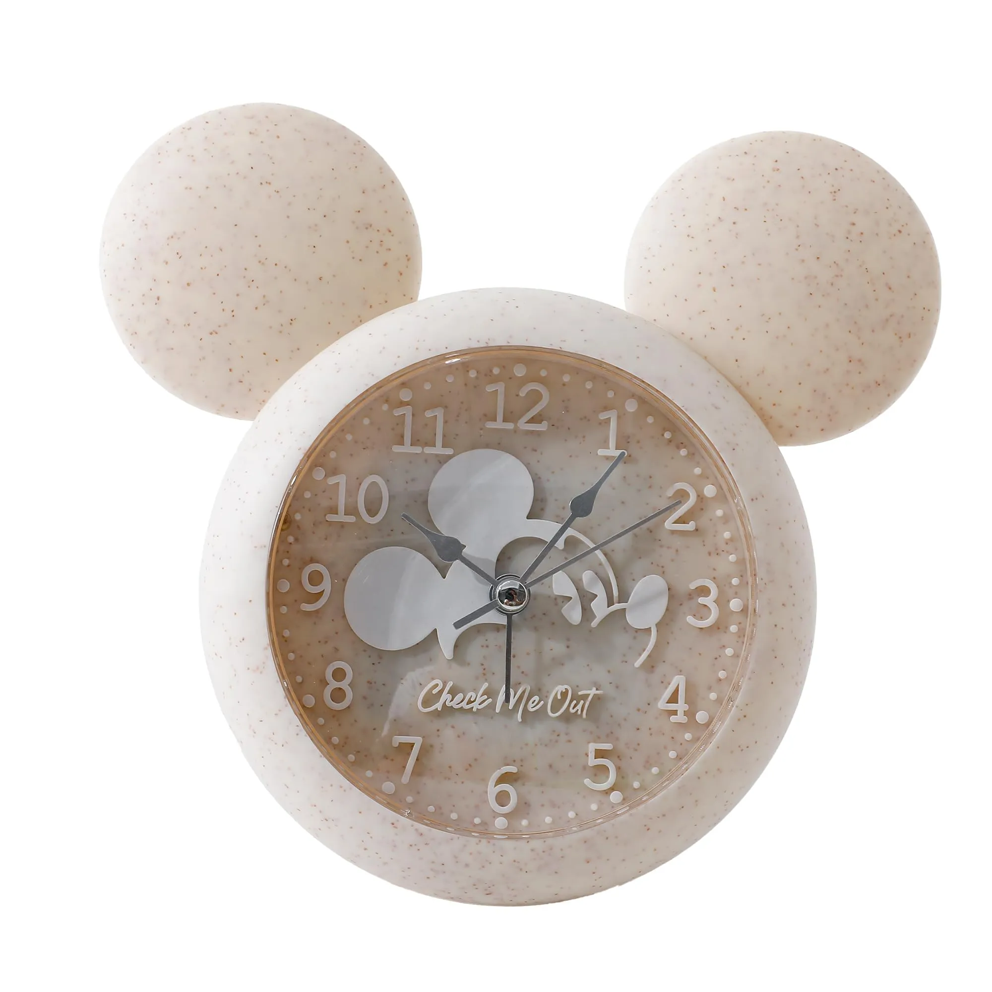 The Better Home Alarm Clock (15cm) | Alarm Clock For Students | Alarm Clock For Heavy Sleepers| Alarm Clock For Kids | Alarm Clock For Bedroom | Mickey Mouse Shaped Table Clock For Study Table - Beige