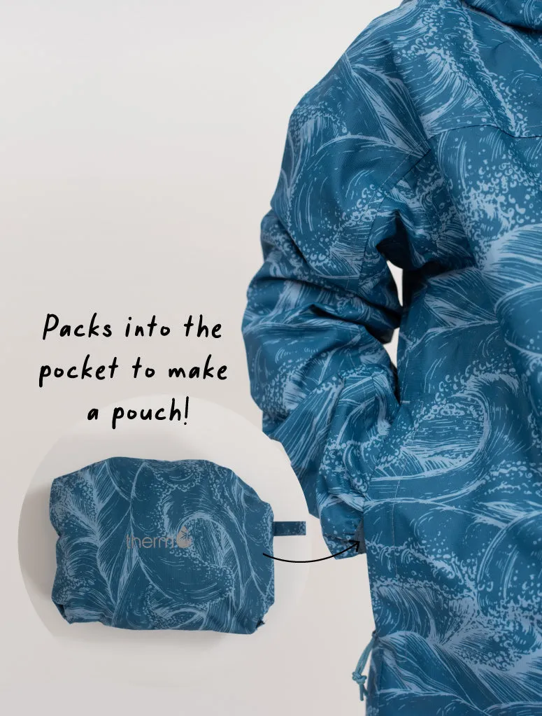 THERM 10K PACKAWAY RAINSHELL JACKET - OCEAN