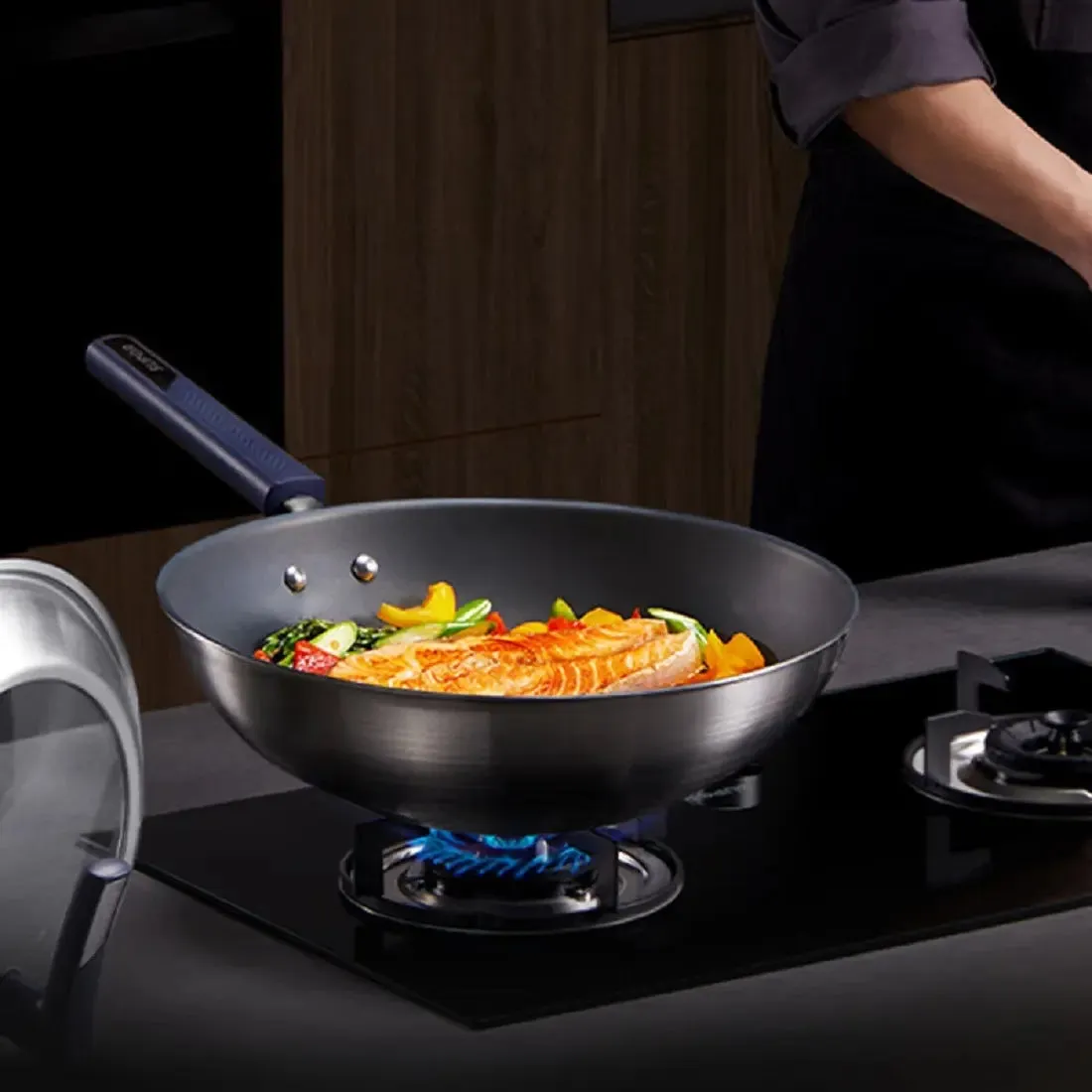Titanium Uncoated Non-Stick Wok 30cm