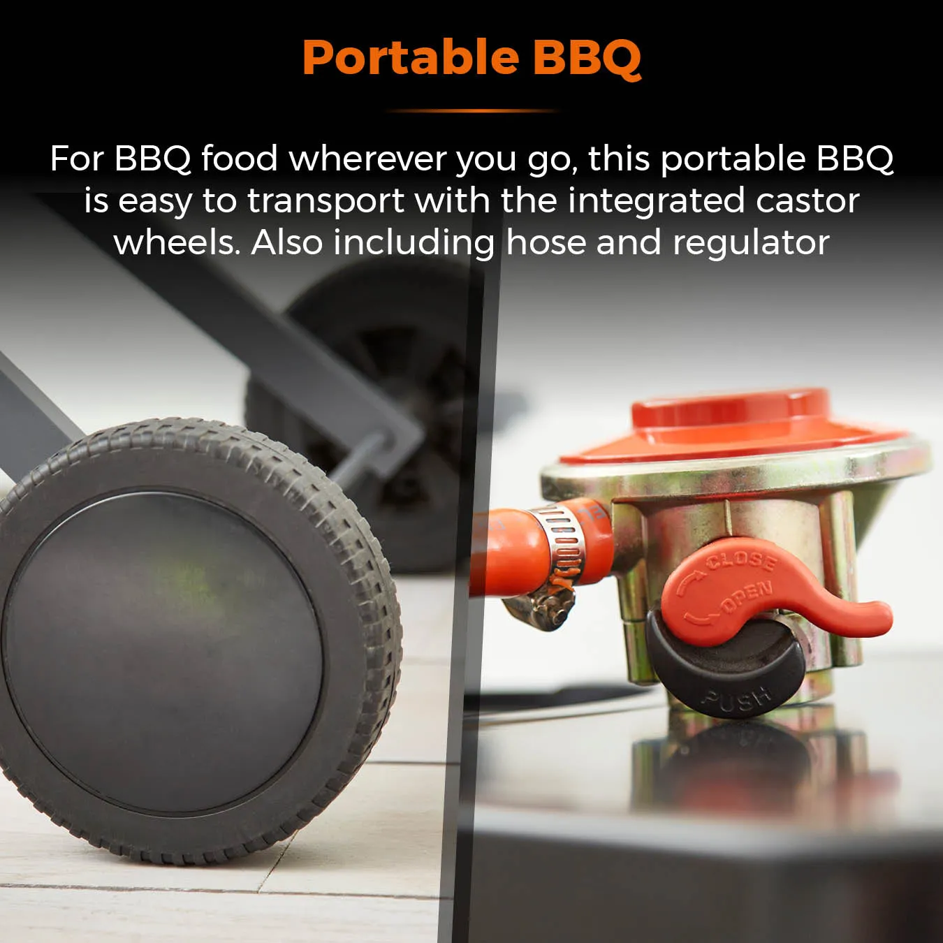 Tower Tourer Two Burner Portable Gas BBQ - Grey