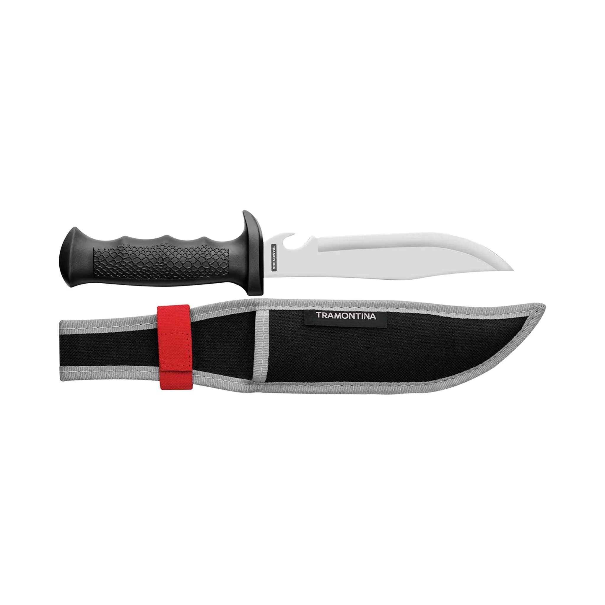Tramontina 6" Hunting Knife with Hardened Stainless Steel Blade - Ergonomic Poly Handle, Waterproof Nylon Sheath for Outdoor Precision and Durability