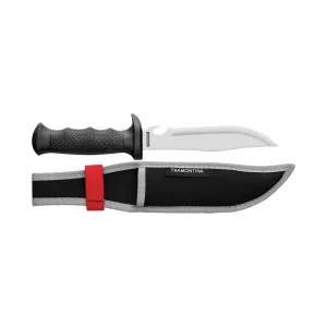 Tramontina 6" Hunting Knife with Hardened Stainless Steel Blade - Ergonomic Poly Handle, Waterproof Nylon Sheath for Outdoor Precision and Durability