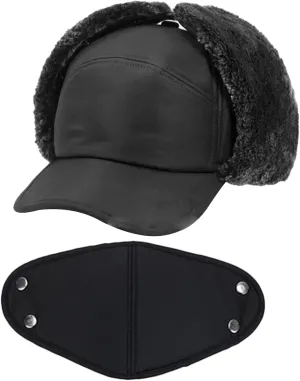 Trapper Hat for Men Women, Windproof Hunting Hat with Ear Flaps  Mask, Warm Men's Winter Hat for Skiing Fishing Camping Cold Weather, Ushanka Hat