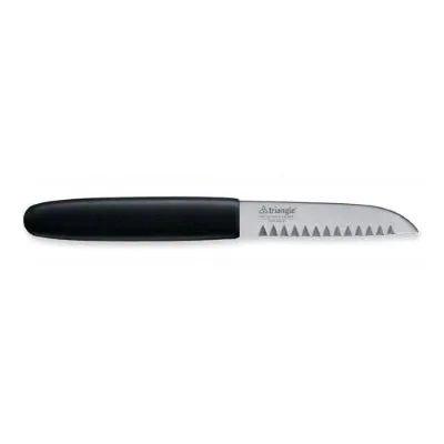 Triangle Crinkle Knife, Black Pro Plastic Handle