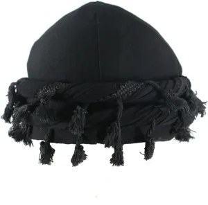 Turban for Men Vintage Twist Head Wraps Durag Satin Lined Halo Turban for Men Modal and Satin Tassels
