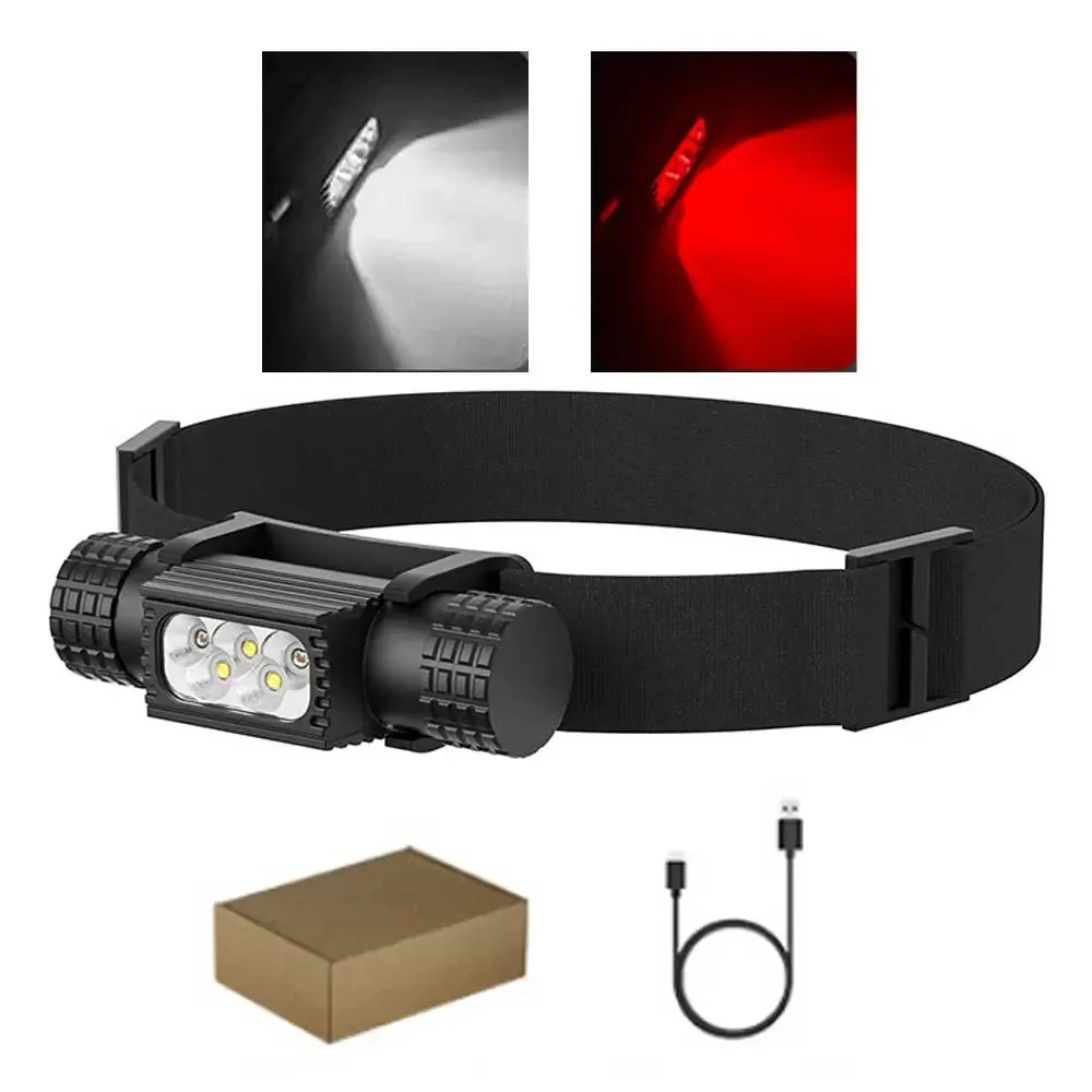 Type C USB  Mini Headlamp XPG G2 LED 18650 Headlight Red Green Purple UV Blue Yellow Flash Head Lamp Light Flash Light Torch