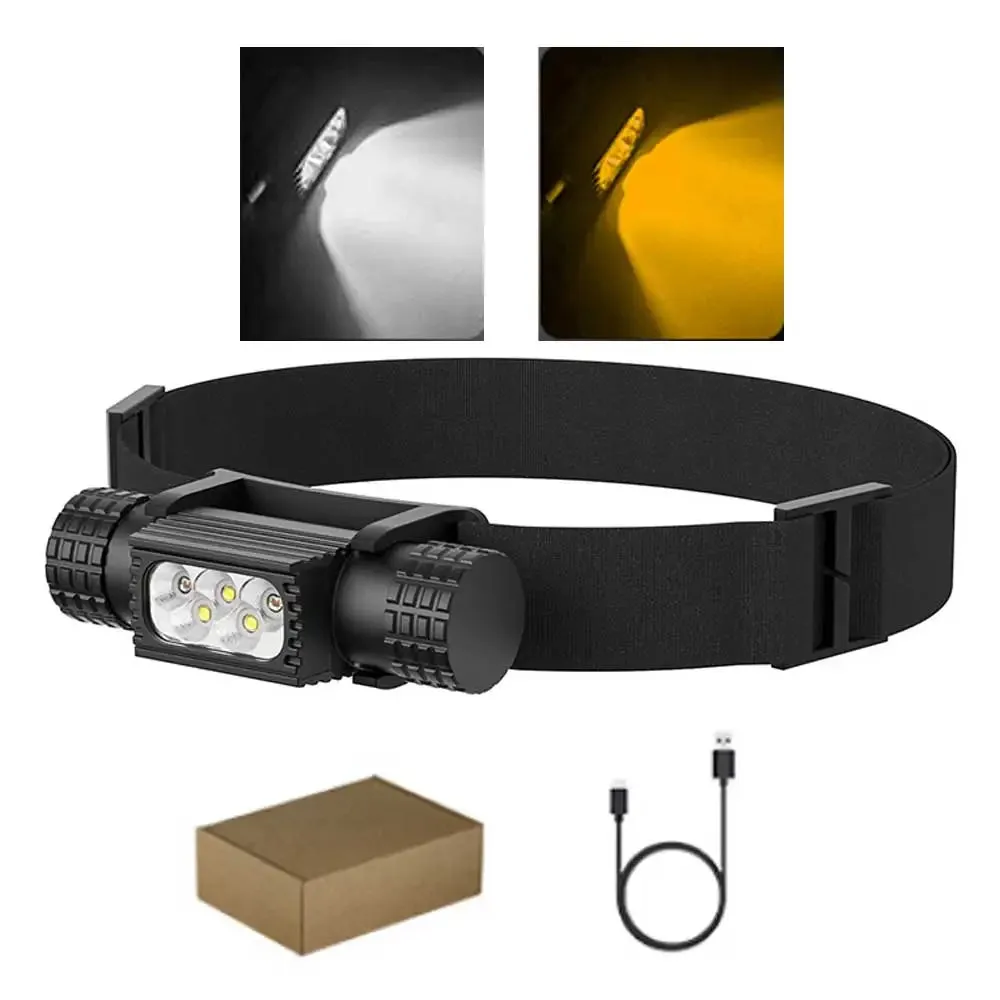 Type C USB  Mini Headlamp XPG G2 LED 18650 Headlight Red Green Purple UV Blue Yellow Flash Head Lamp Light Flash Light Torch