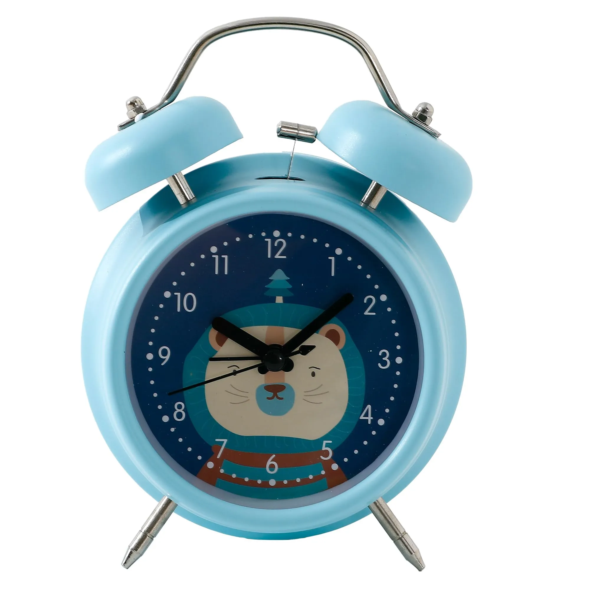 UMAI Alarm Clock with Night Light(16cm) |Alarm Clock for Students |Loud Alarm Clock for Heavy Sleepers |Mini Alarm Clock for Kids |Alarm Clock for Bedroom |Twin Bell Table Clock for Study Table-Blue