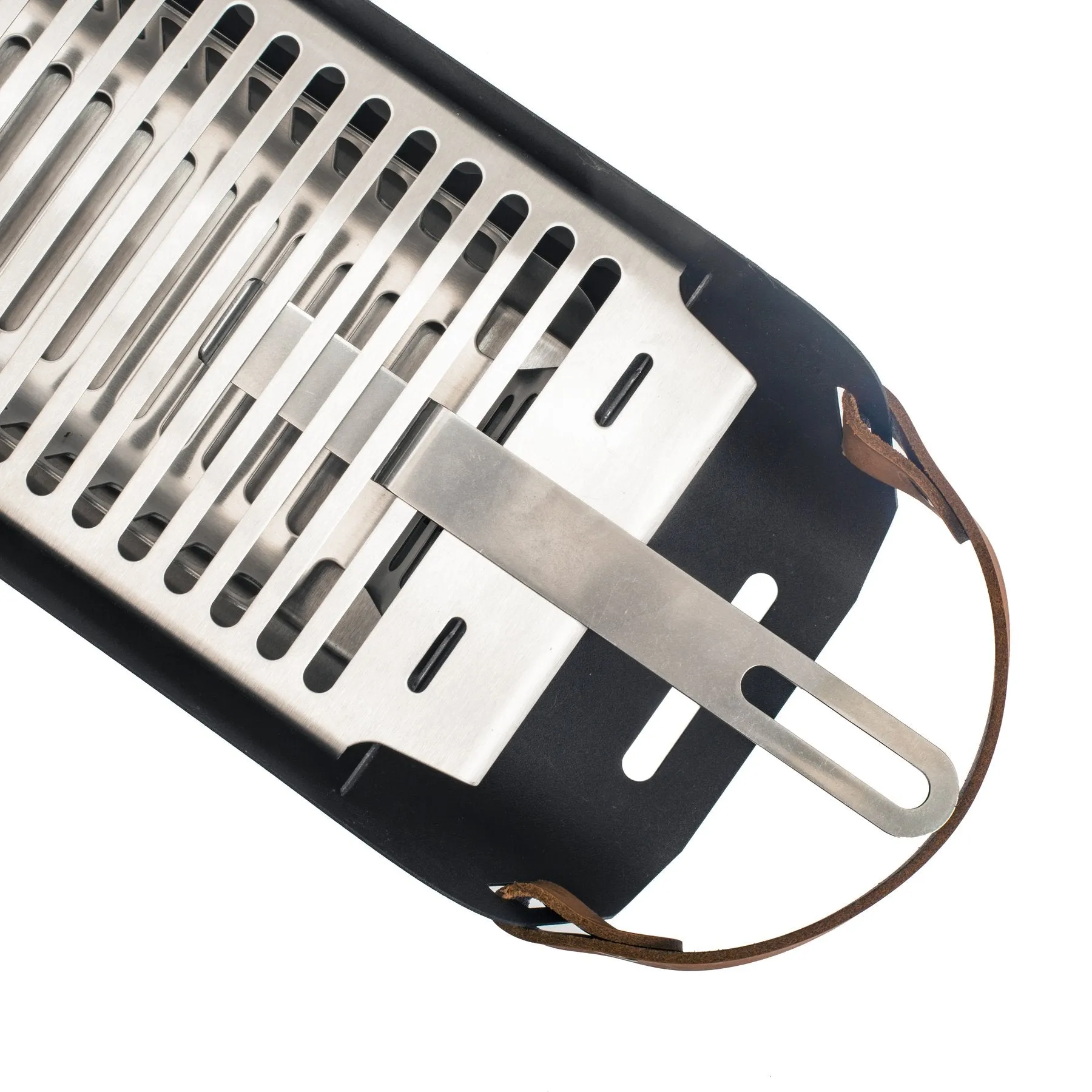 Una Portable Table Top Charcoal Grill, Cream White, 17" x 6.6" x 4.2"