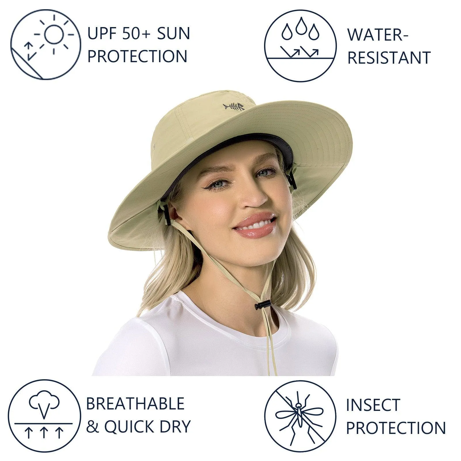 UPF 50  Mosquito Sun Hat with Neck Flap