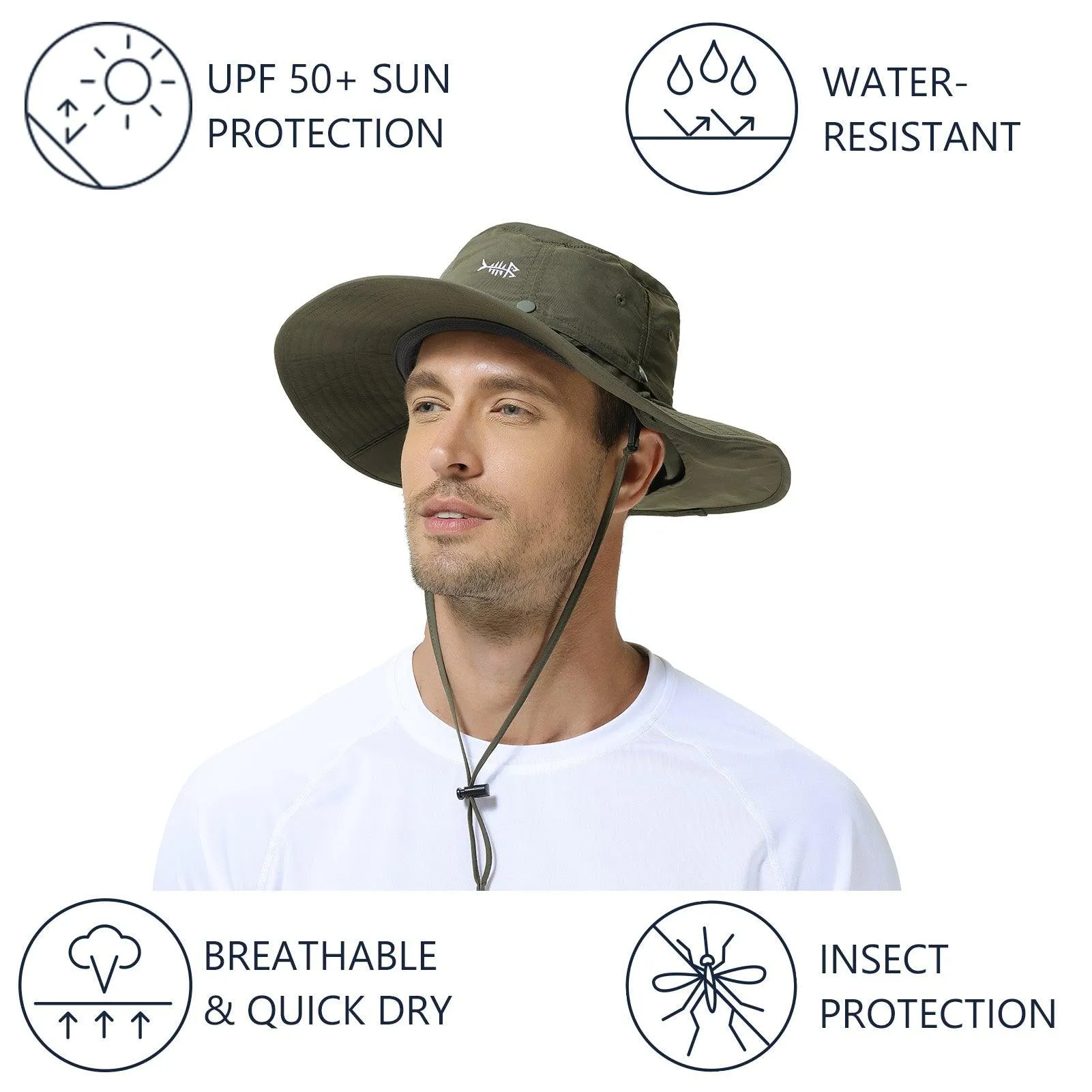 UPF 50  Mosquito Sun Hat with Neck Flap