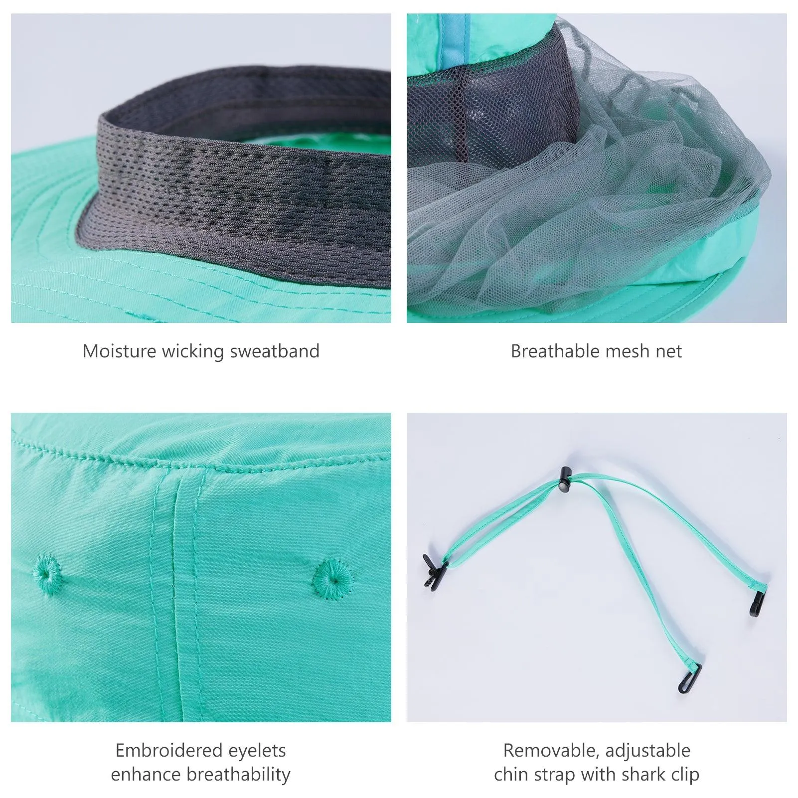 UPF 50  Mosquito Sun Hat with Neck Flap