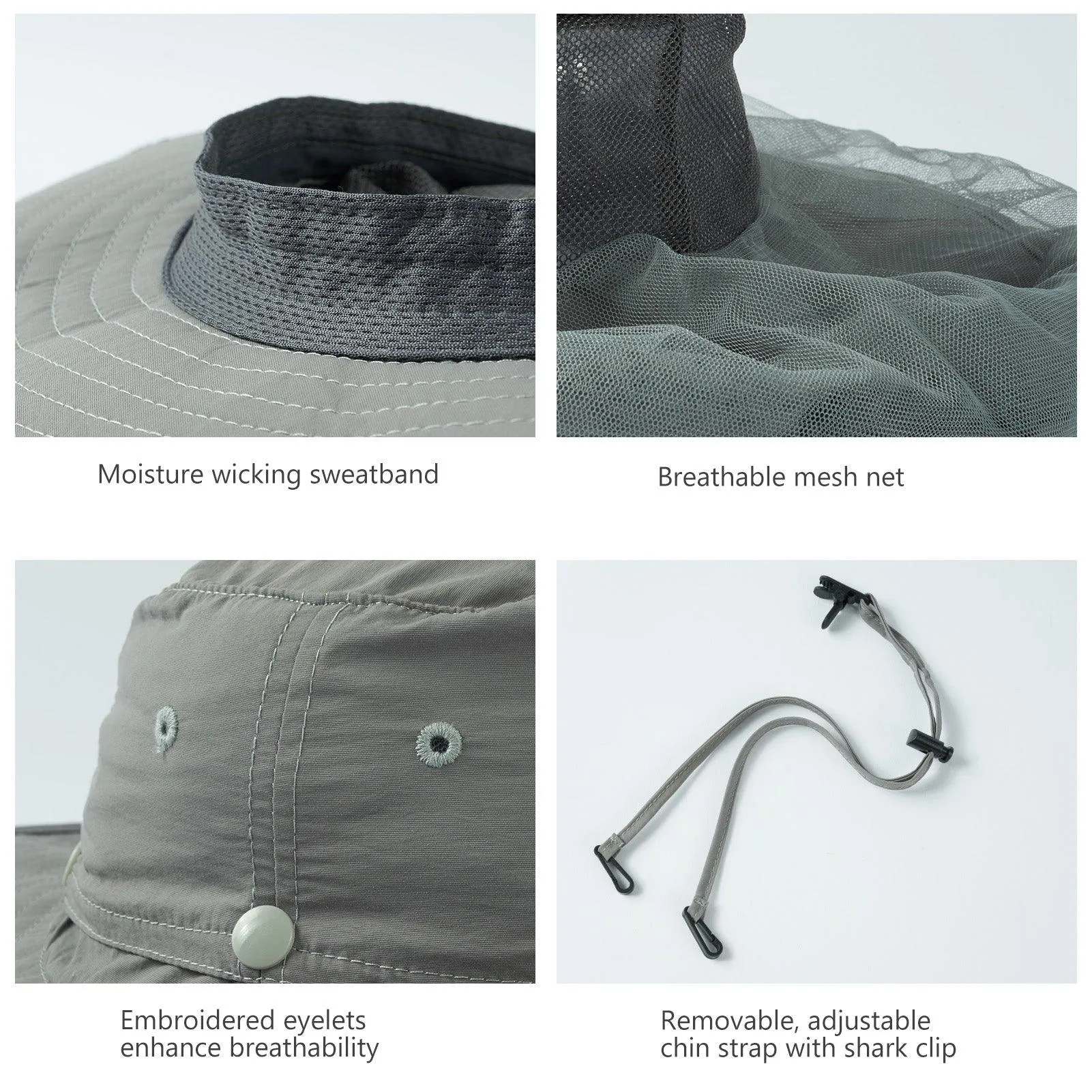 UPF 50  Mosquito Sun Hat with Neck Flap