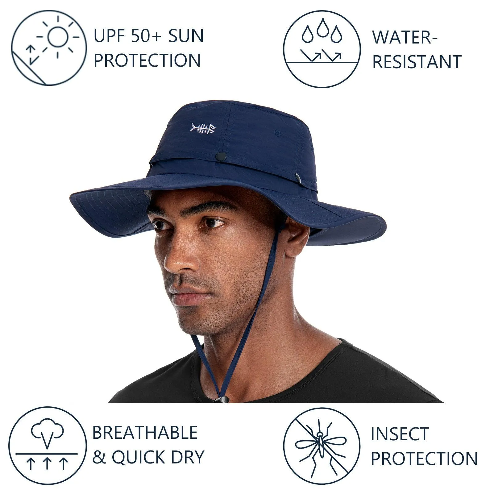 UPF 50  Mosquito Sun Hat with Neck Flap