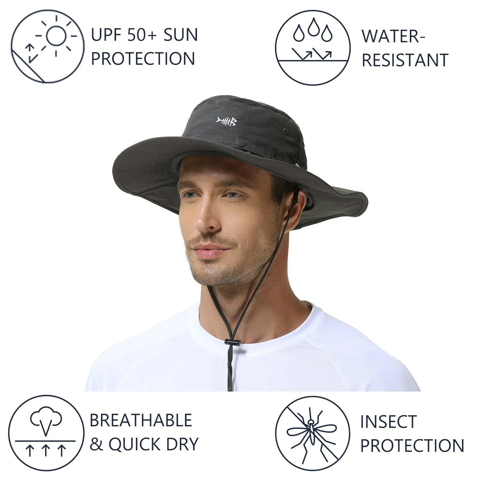 UPF 50  Mosquito Sun Hat with Neck Flap