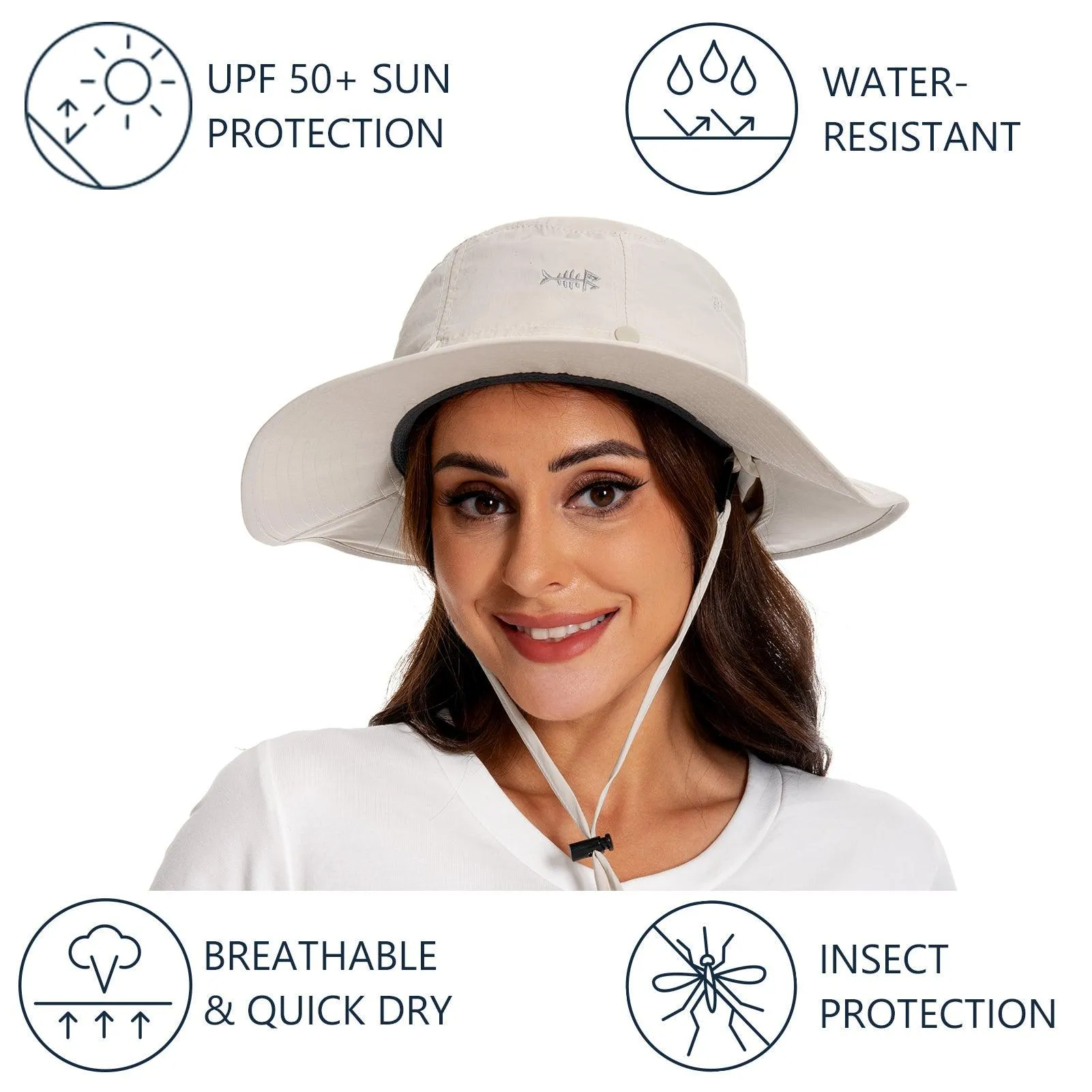 UPF 50  Mosquito Sun Hat with Neck Flap
