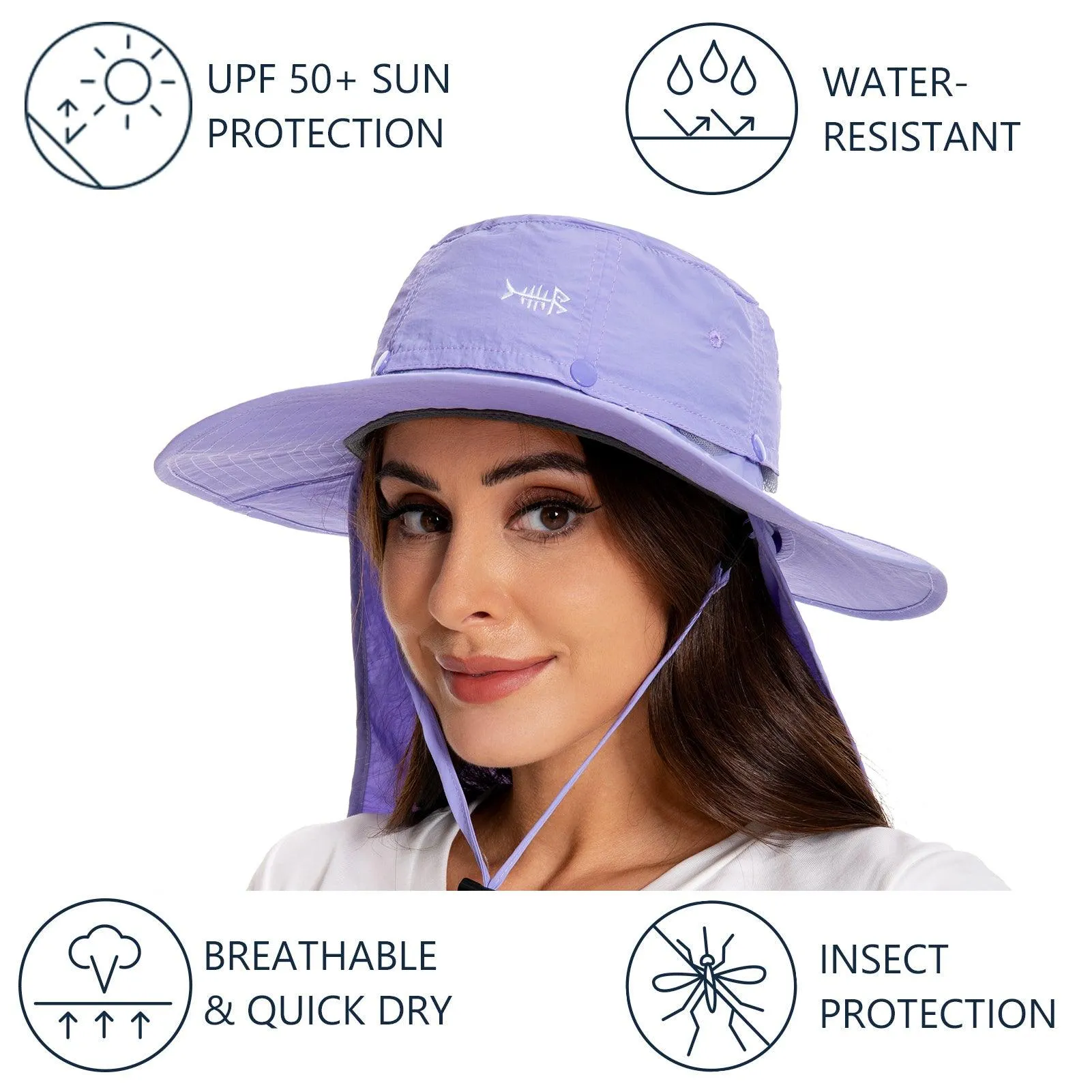 UPF 50  Mosquito Sun Hat with Neck Flap