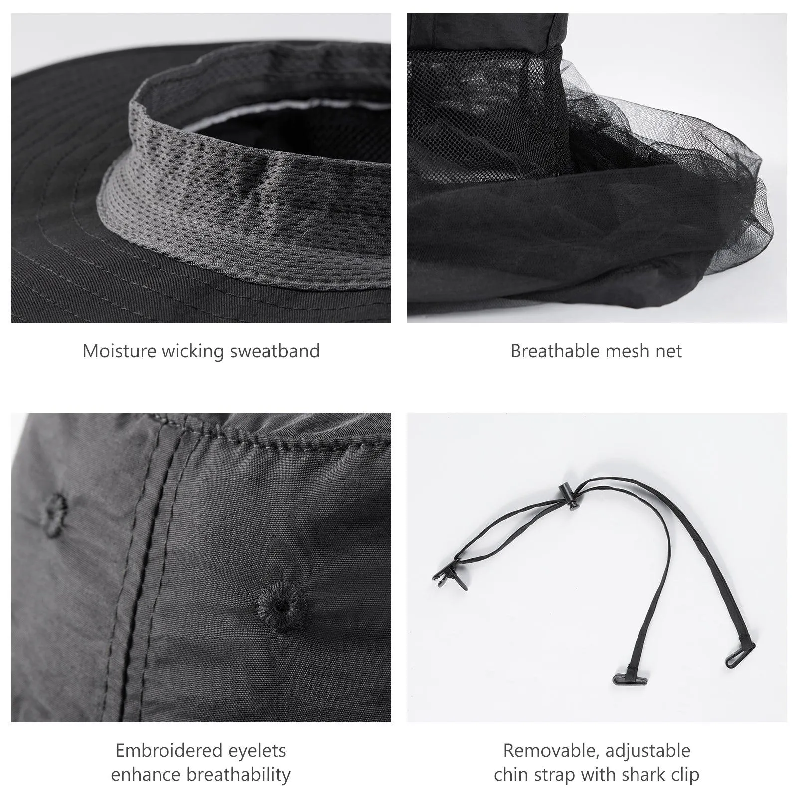 UPF 50  Mosquito Sun Hat with Neck Flap