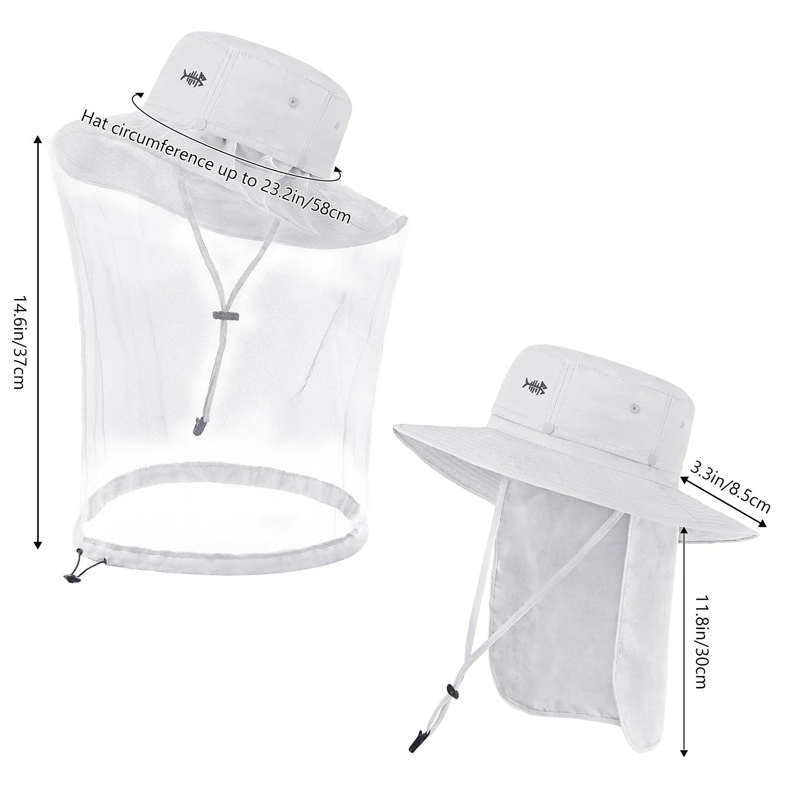 UPF 50  Mosquito Sun Hat with Neck Flap