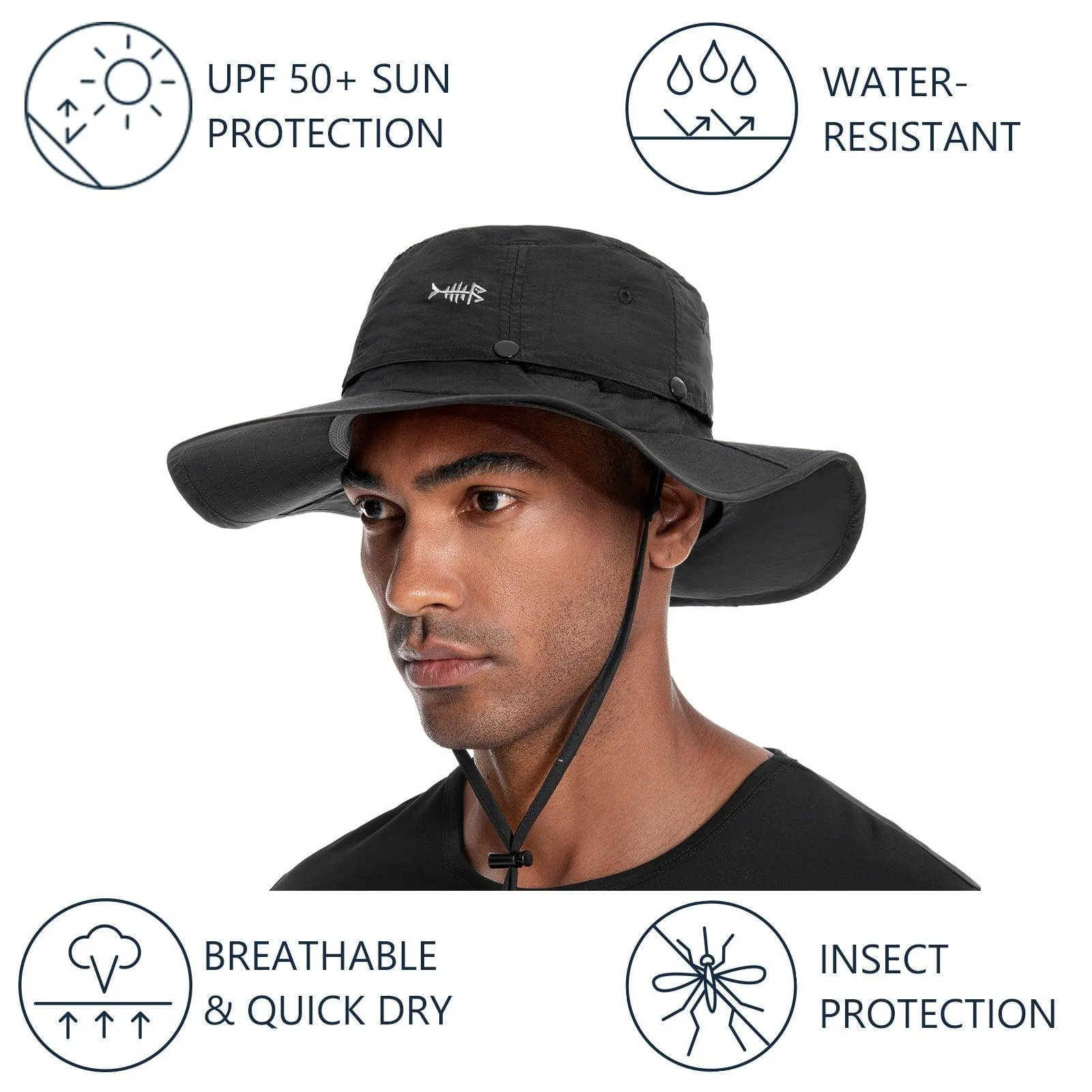 UPF 50  Mosquito Sun Hat with Neck Flap