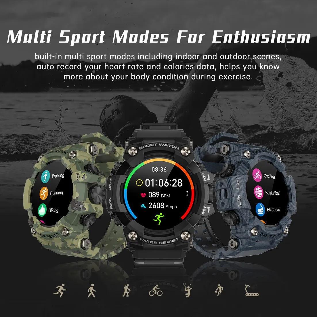 Upgrade Your Outdoor Adventures with this Super Cool IP68 Waterproof Smartwatch with Multiple Sports Modes