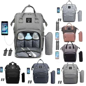 USB Design Waterproof Large Capacity Mummy Diaper Baby Care Pregnant Backpack