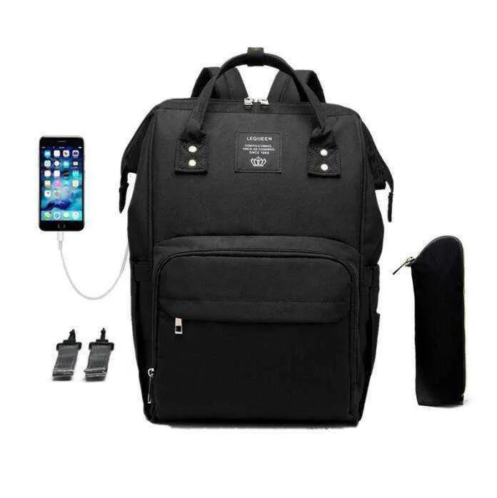 USB Design Waterproof Large Capacity Mummy Diaper Baby Care Pregnant Backpack