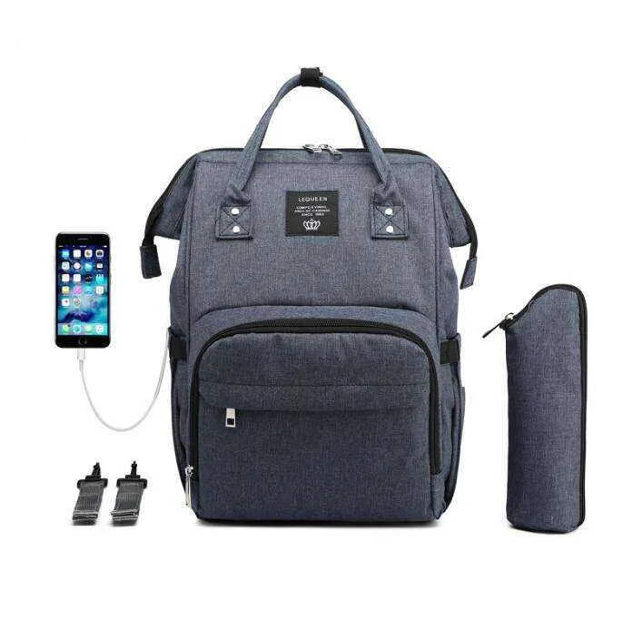 USB Design Waterproof Large Capacity Mummy Diaper Baby Care Pregnant Backpack