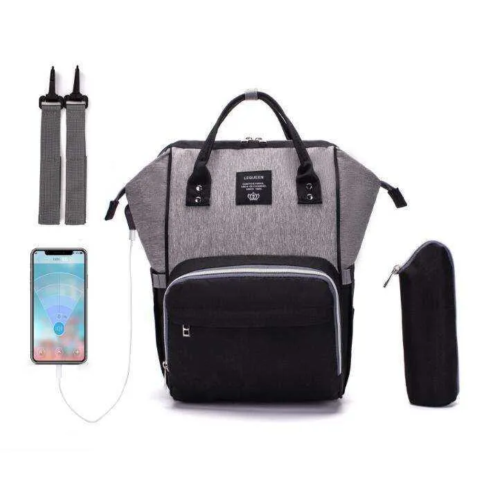 USB Design Waterproof Large Capacity Mummy Diaper Baby Care Pregnant Backpack