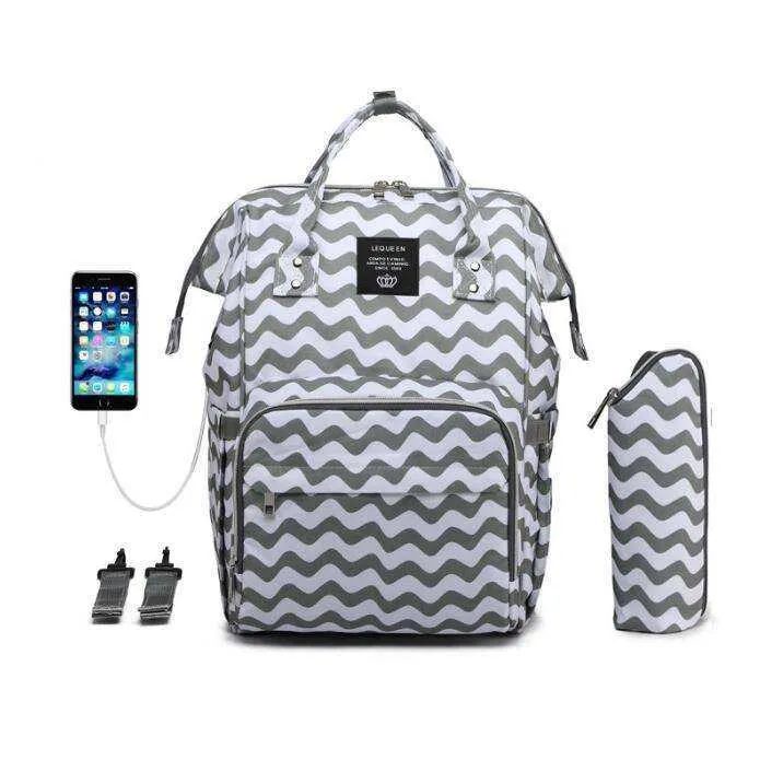 USB Design Waterproof Large Capacity Mummy Diaper Baby Care Pregnant Backpack