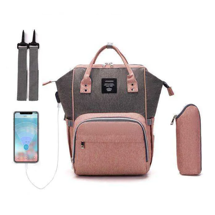 USB Design Waterproof Large Capacity Mummy Diaper Baby Care Pregnant Backpack