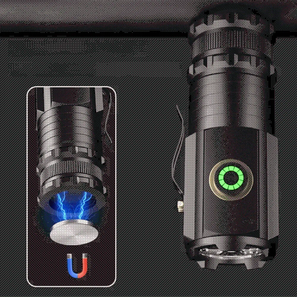 USB Rechargeable LED Flashlight With Magnet for Hiking Camping