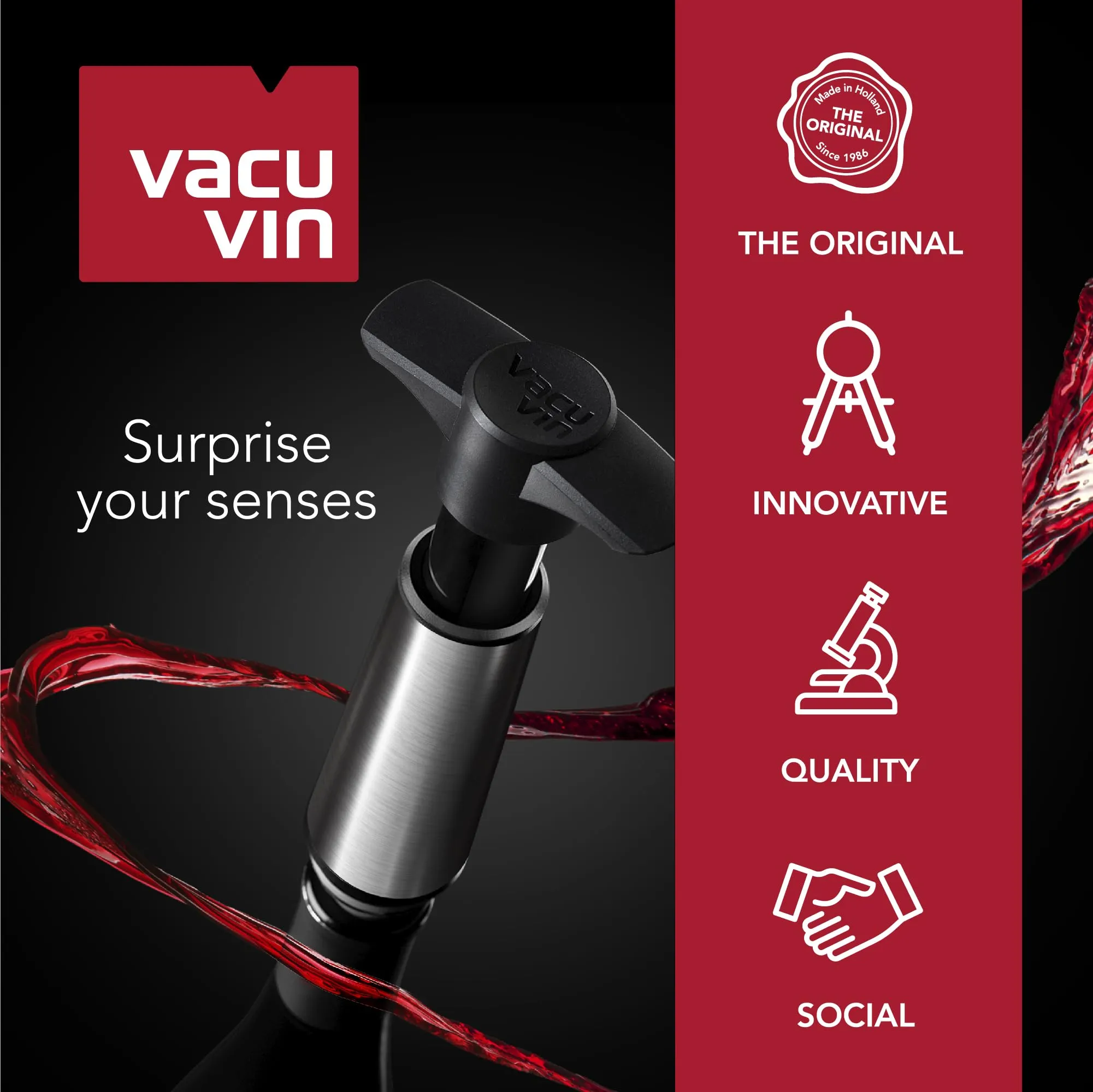 Vacu Vin Active Cooler Wine Chiller - Reusable, Flexible Wine Bottle Cooler - Floral Print - Wine Cooler Sleeve For Standard Size Bottles - Insulated Wine Bottle Chiller to Keep Wine Cold