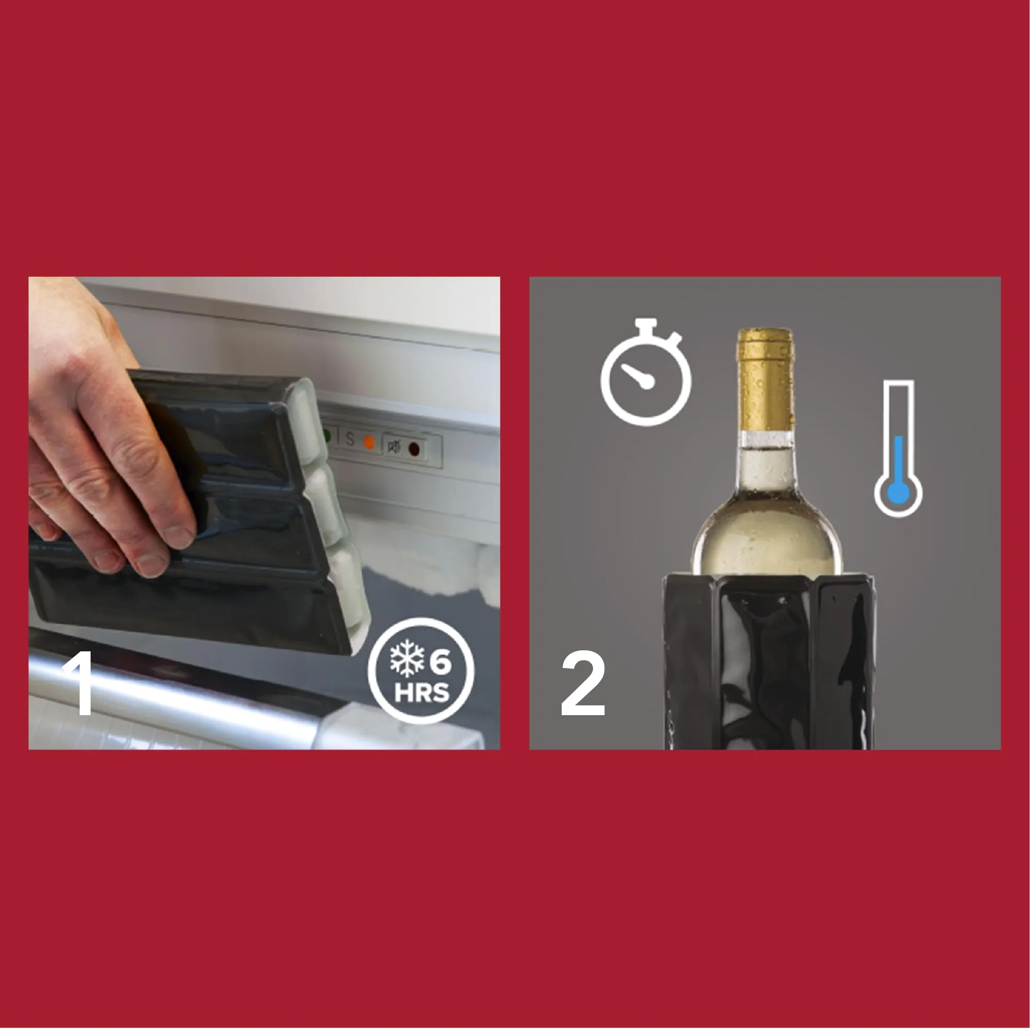 Vacu Vin Active Cooler Wine Chiller - Reusable, Flexible Wine Bottle Cooler - Floral Print - Wine Cooler Sleeve For Standard Size Bottles - Insulated Wine Bottle Chiller to Keep Wine Cold