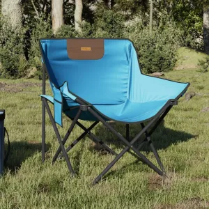 vidaXL Camping Chairs with Pocket Foldable 2 pcs Bright Blue