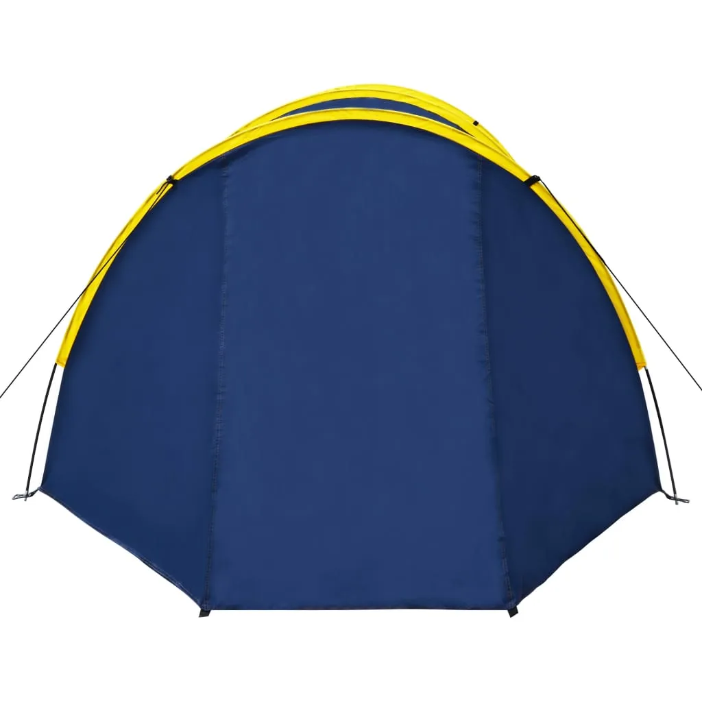 vidaXL Camping Tent 4 Persons Navy Blue/Yellow - Spacious, Easy to Set Up Tent