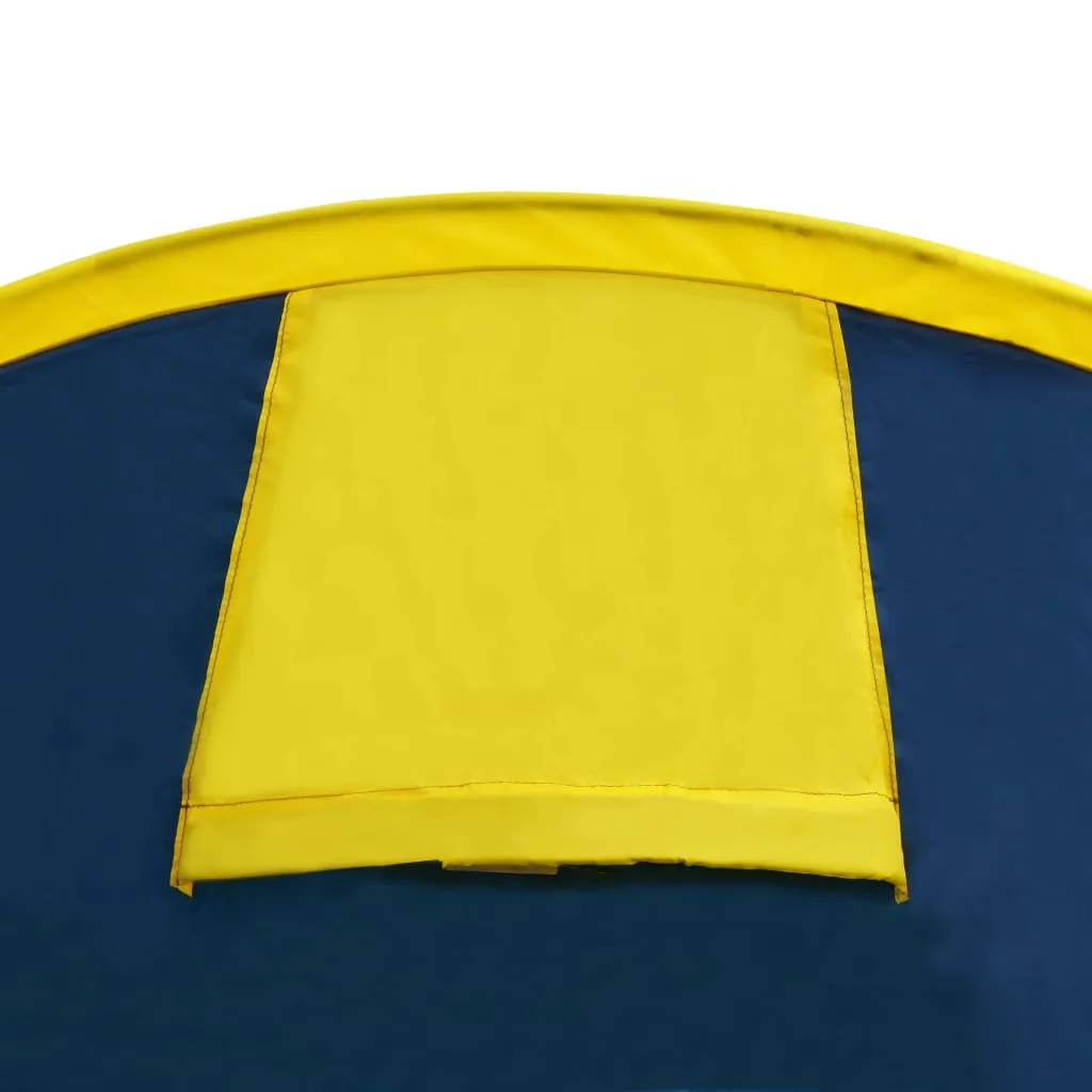 vidaXL Camping Tent 4 Persons Navy Blue/Yellow - Spacious, Easy to Set Up Tent
