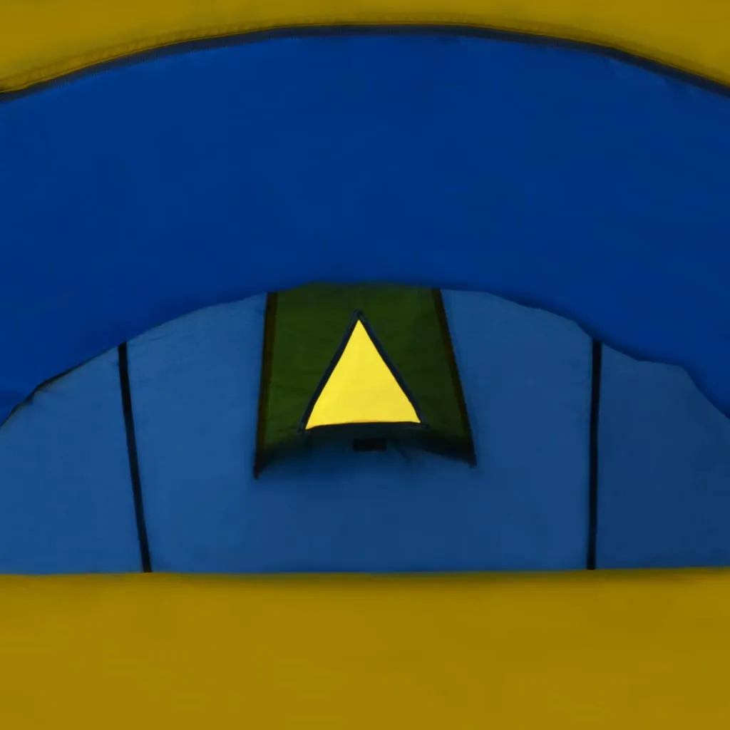 vidaXL Camping Tent 4 Persons Navy Blue/Yellow - Spacious, Easy to Set Up Tent
