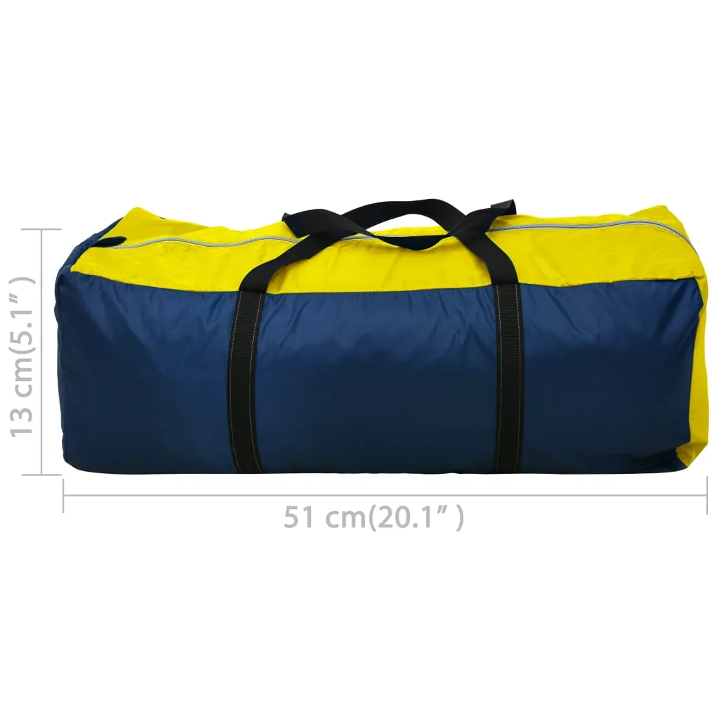 vidaXL Camping Tent 4 Persons Navy Blue/Yellow - Spacious, Easy to Set Up Tent