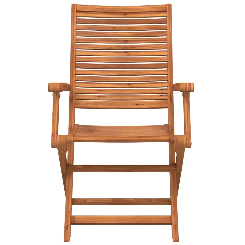 vidaXL Folding Garden Chairs with Armrest 2 pcs Solid Wood Acacia