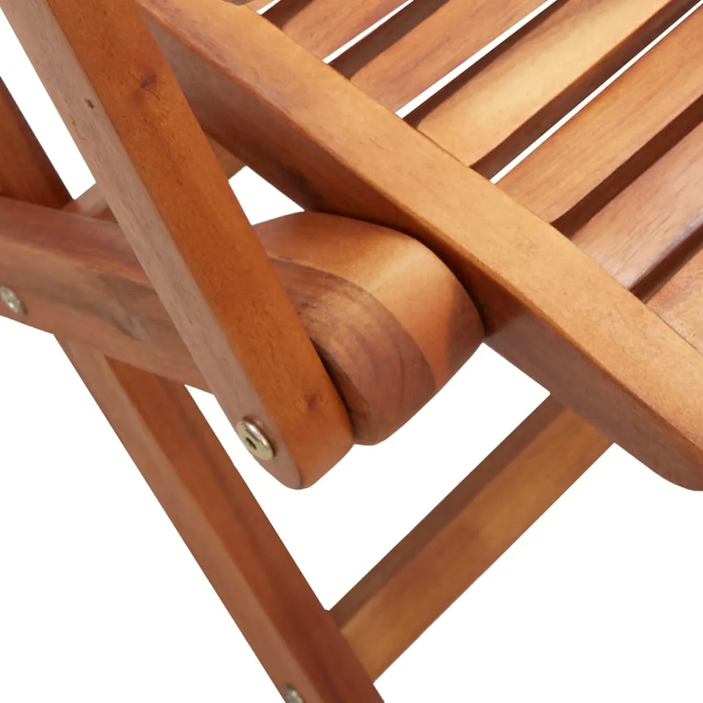 vidaXL Folding Garden Chairs with Armrest 2 pcs Solid Wood Acacia